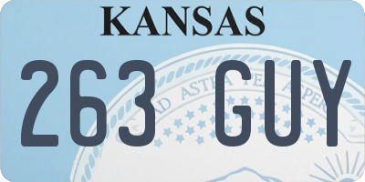 KS license plate 263GUY