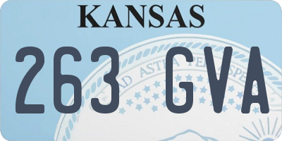 KS license plate 263GVA