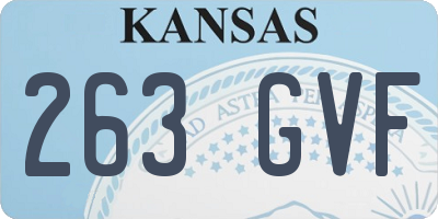 KS license plate 263GVF