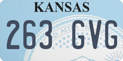KS license plate 263GVG