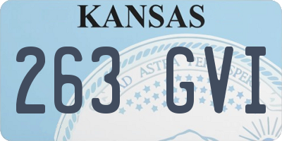KS license plate 263GVI
