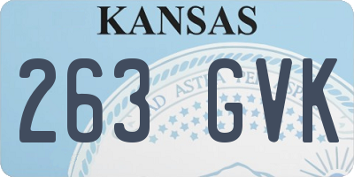 KS license plate 263GVK