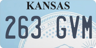 KS license plate 263GVM