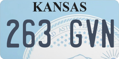 KS license plate 263GVN