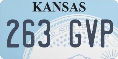 KS license plate 263GVP