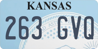 KS license plate 263GVQ