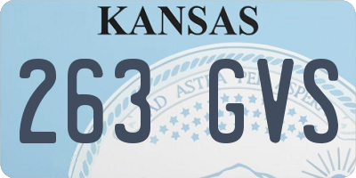 KS license plate 263GVS