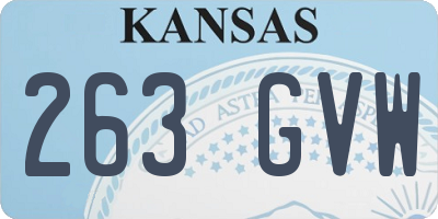 KS license plate 263GVW