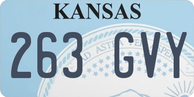 KS license plate 263GVY