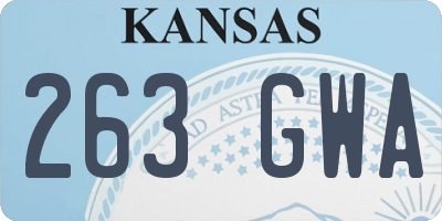 KS license plate 263GWA