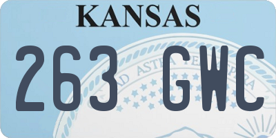 KS license plate 263GWC