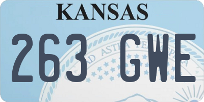 KS license plate 263GWE