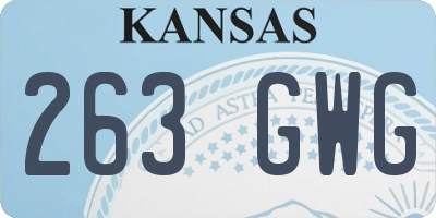 KS license plate 263GWG