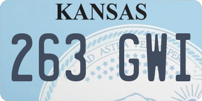 KS license plate 263GWI