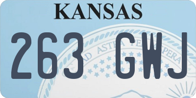 KS license plate 263GWJ