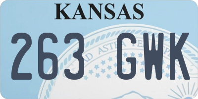 KS license plate 263GWK
