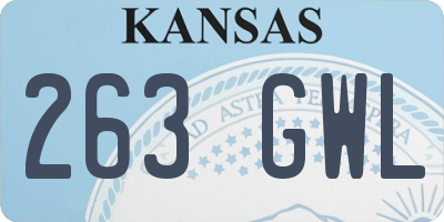 KS license plate 263GWL