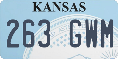 KS license plate 263GWM