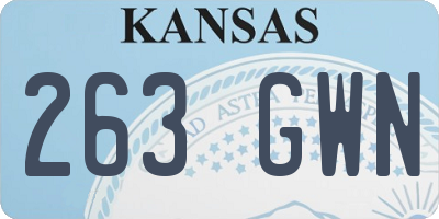 KS license plate 263GWN
