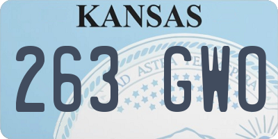 KS license plate 263GWO