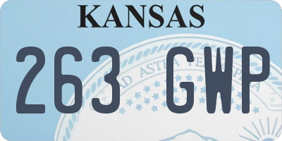 KS license plate 263GWP