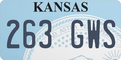 KS license plate 263GWS