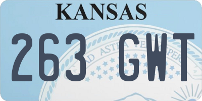 KS license plate 263GWT