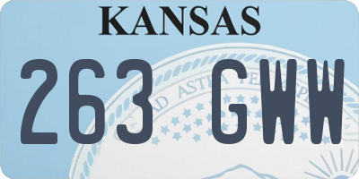 KS license plate 263GWW