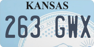 KS license plate 263GWX