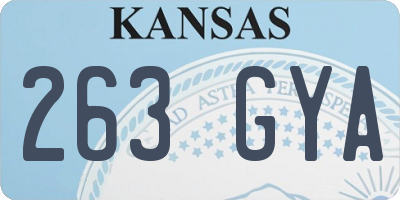 KS license plate 263GYA