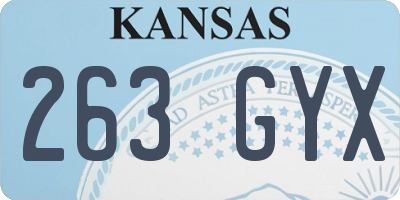 KS license plate 263GYX
