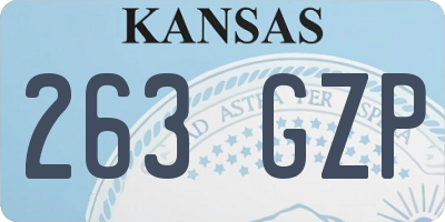 KS license plate 263GZP