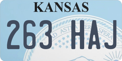 KS license plate 263HAJ