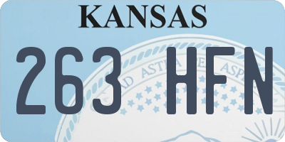 KS license plate 263HFN