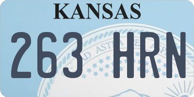 KS license plate 263HRN