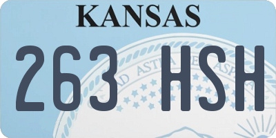 KS license plate 263HSH