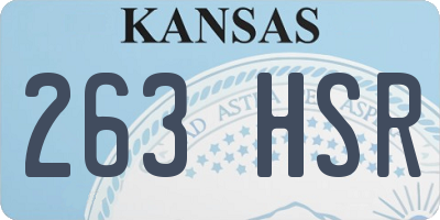KS license plate 263HSR