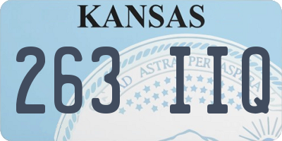 KS license plate 263IIQ