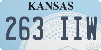 KS license plate 263IIW