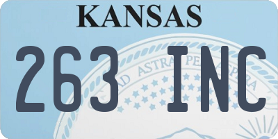 KS license plate 263INC