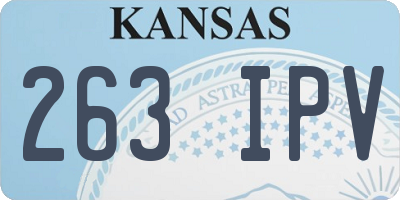 KS license plate 263IPV