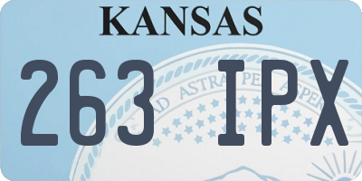 KS license plate 263IPX