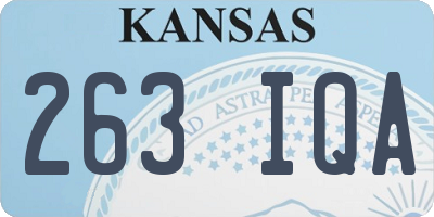 KS license plate 263IQA