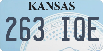 KS license plate 263IQE