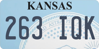 KS license plate 263IQK