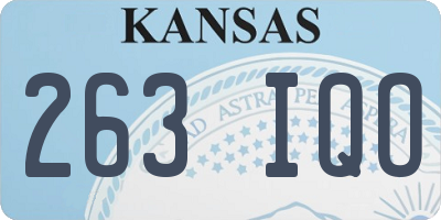 KS license plate 263IQO