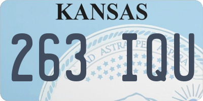 KS license plate 263IQU