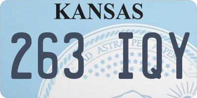 KS license plate 263IQY