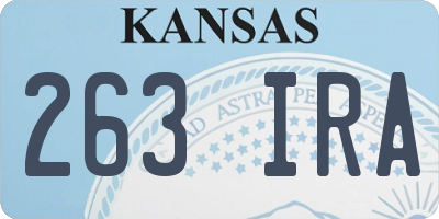 KS license plate 263IRA