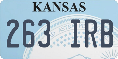 KS license plate 263IRB